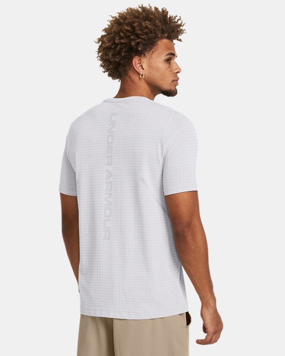 Męska koszulka z krótkim rękawem UA Seamless Grid, White, pdpMainDesktop image number 1